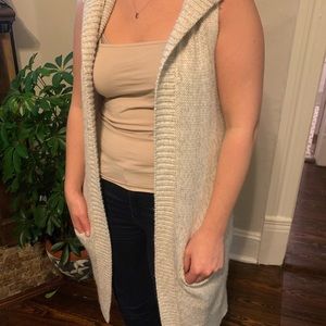 NWT Sweater Vest with Fuzzy Hood